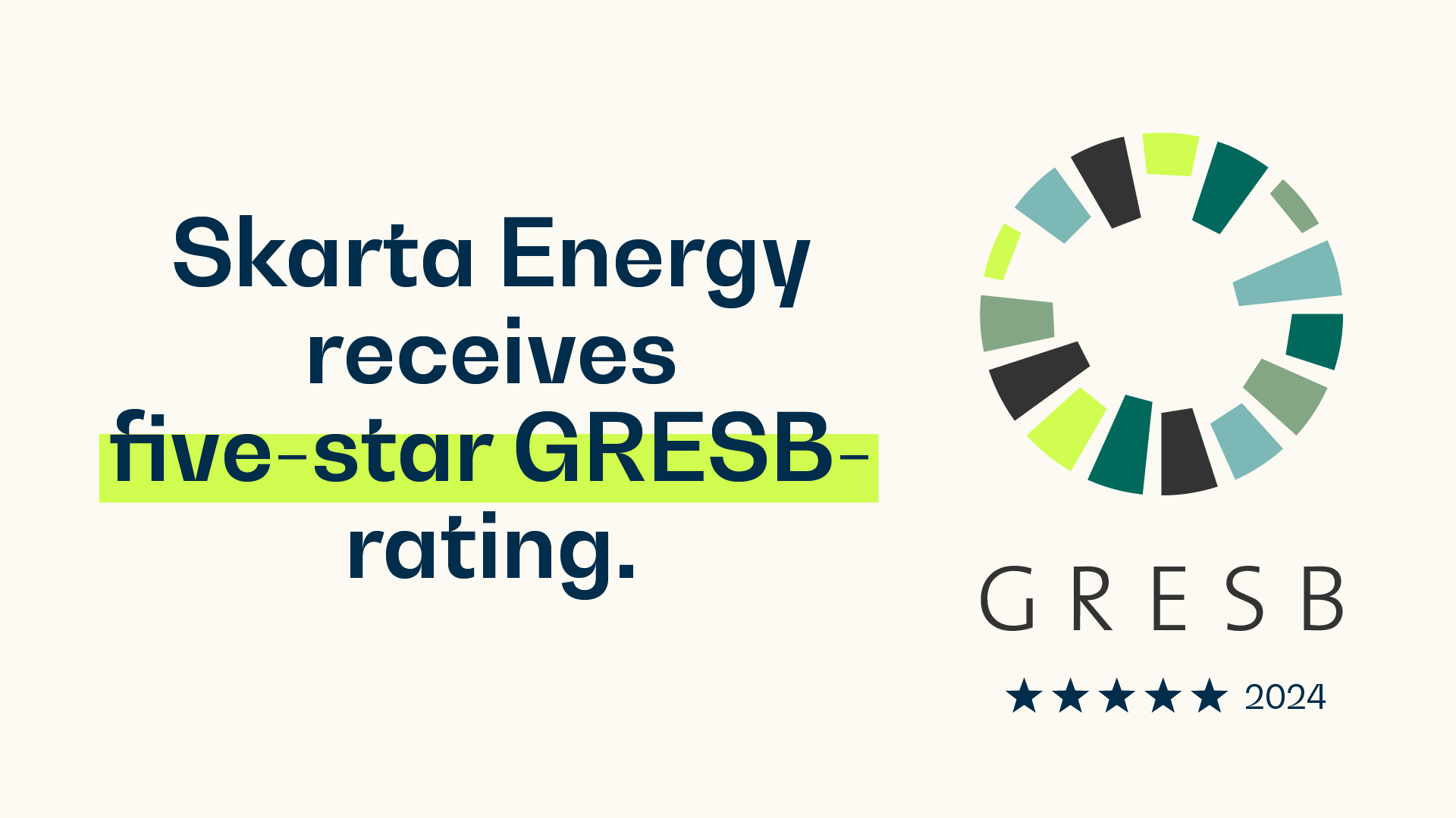 Skarta Energy receives five-star GRESB-rating and 1st position in peer comparison